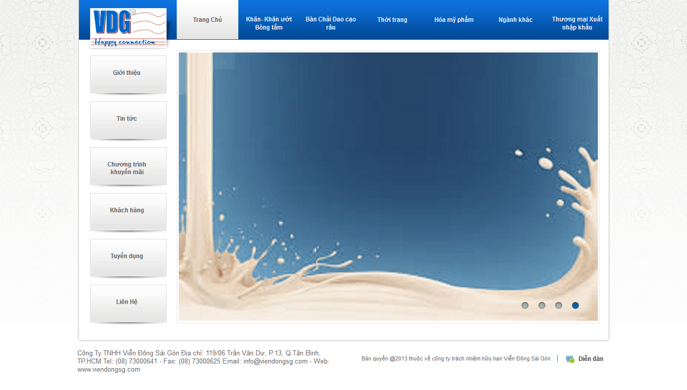  Thiết kế website Công ty sữa VDG