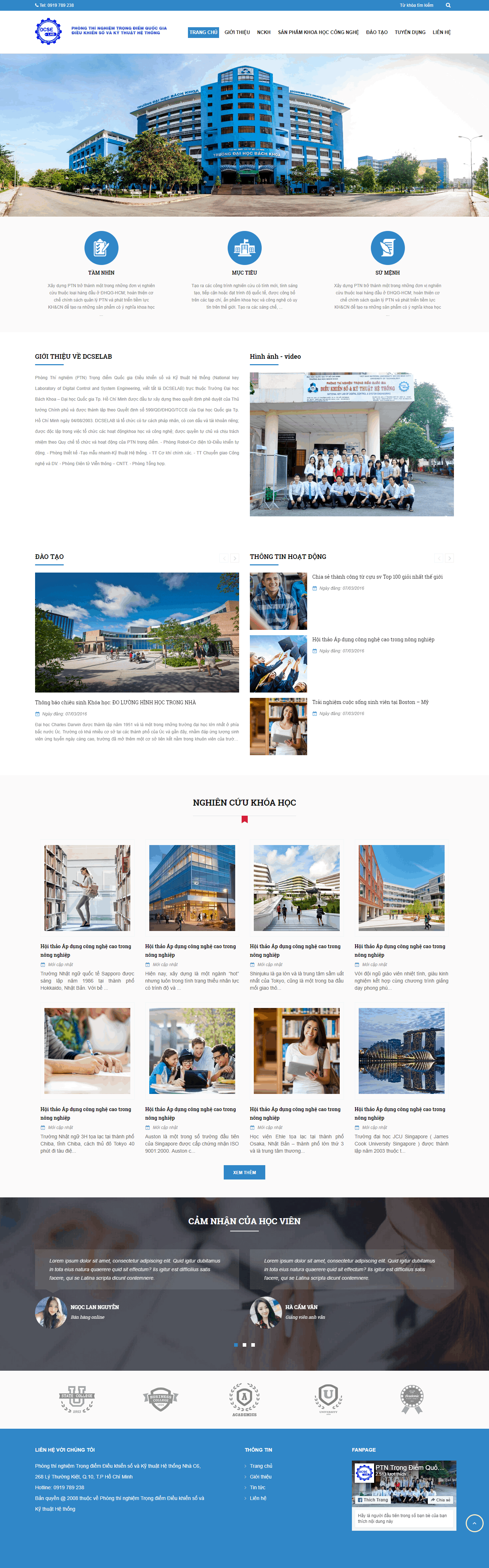 Thiết kế website Thiết kế website trường học dcselab