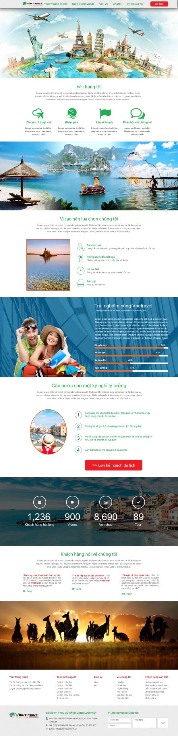Thiết kế website Thiết kế website du lịch vnettravel