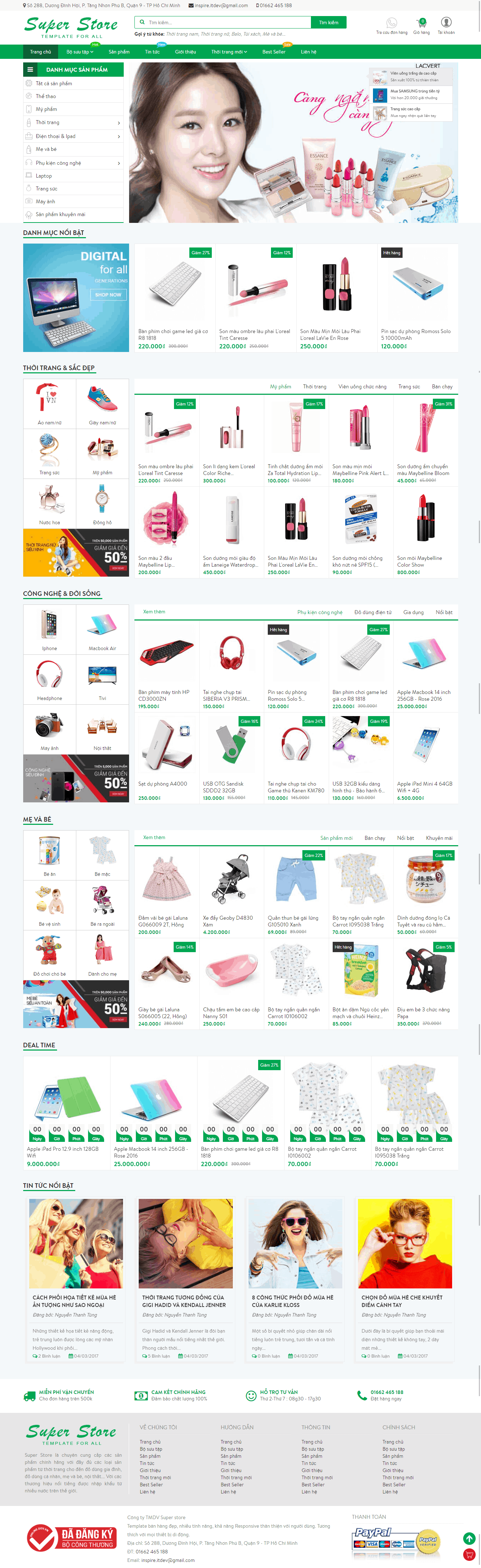 Thiết kế website Thiết kế website bán ô tô, xe máy Super store