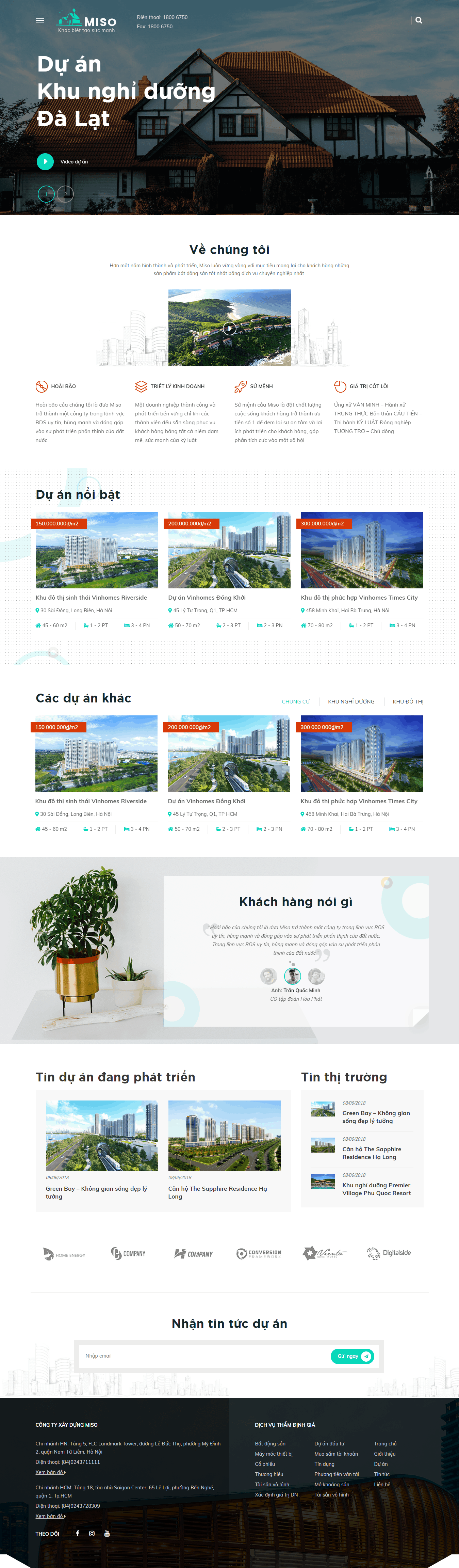 Thiết kế website Thiết kế website bất động sản Miso