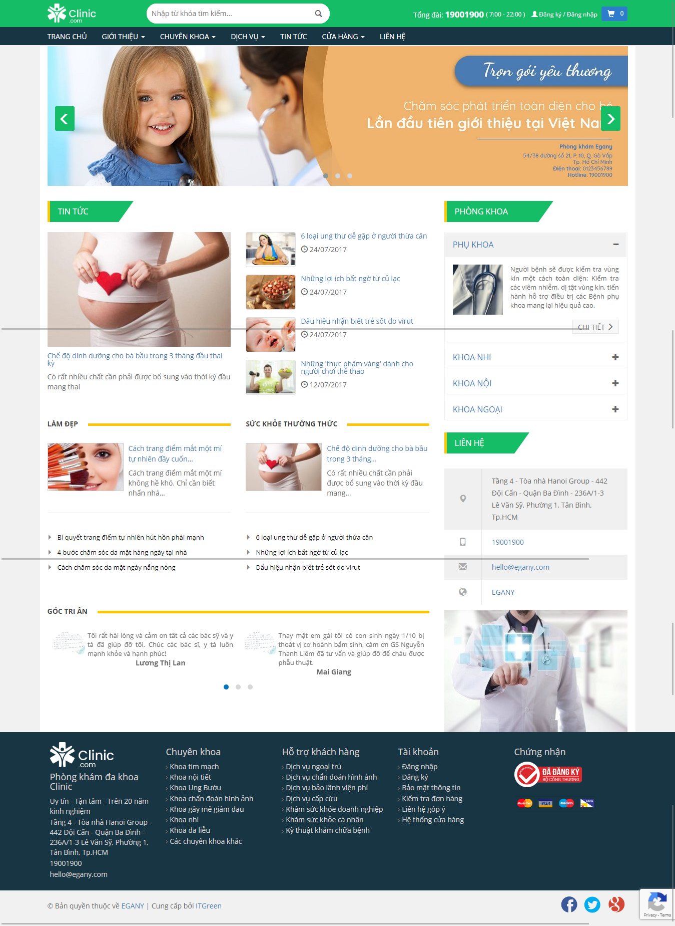 Thiết kế website Thiết kế website dịch vụ EGA Phong kham