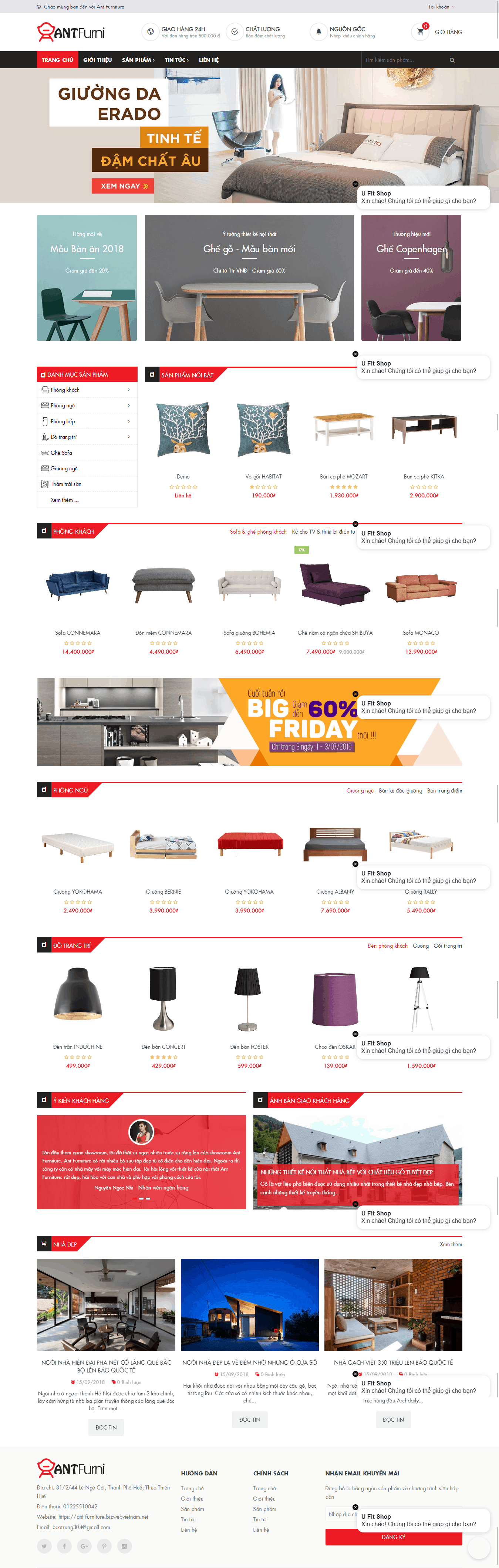 Thiết kế website Thiết kế website kiến trúc, nội thất, xây dựng Ant Furniture