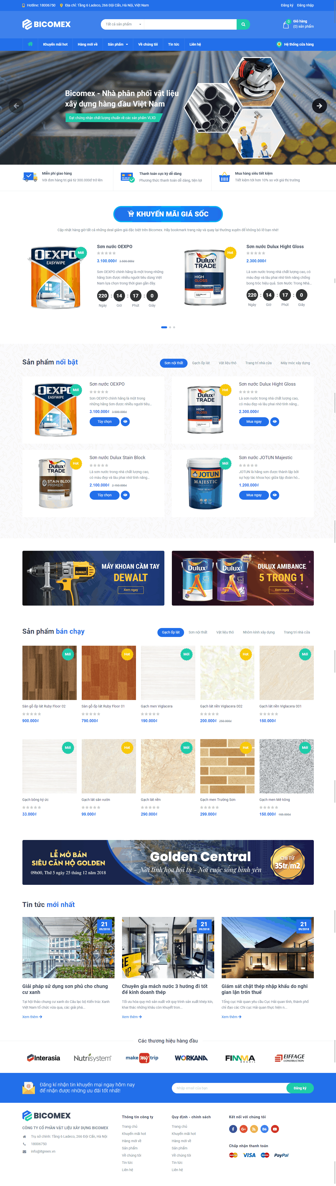 Thiết kế website Thiết kế website kiến trúc, nội thất, xây dựng Bicomex