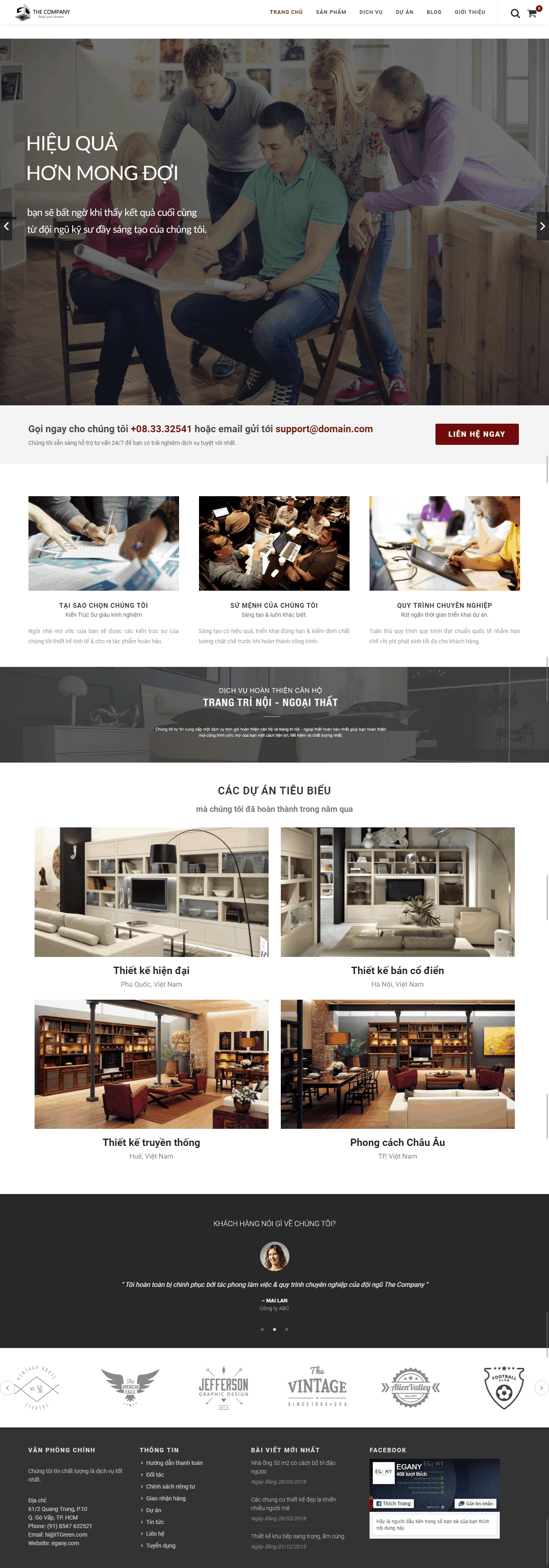 Thiết kế website Thiết kế website kiến trúc, nội thất, xây dựng EGA The Company