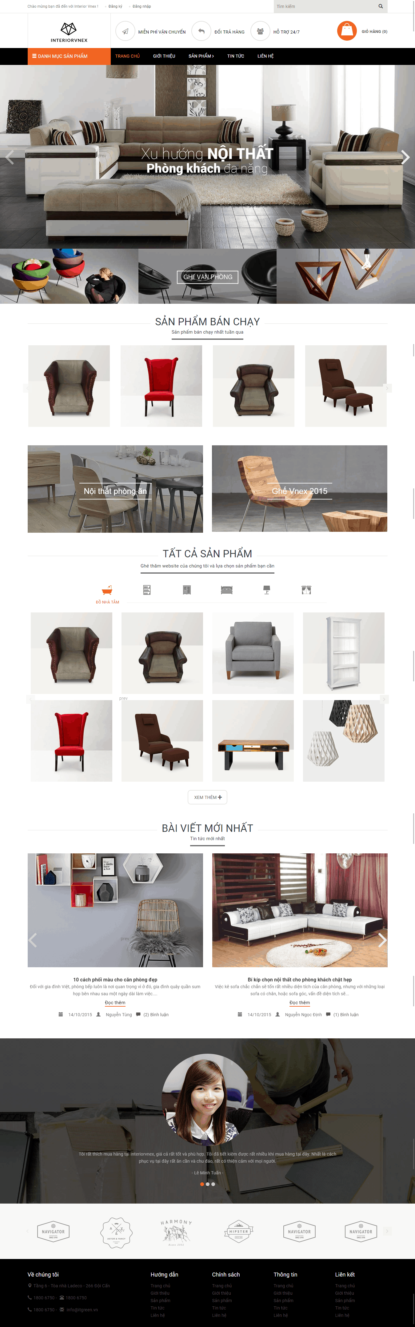 Thiết kế website Thiết kế website kiến trúc, nội thất, xây dựng Interiorvnex