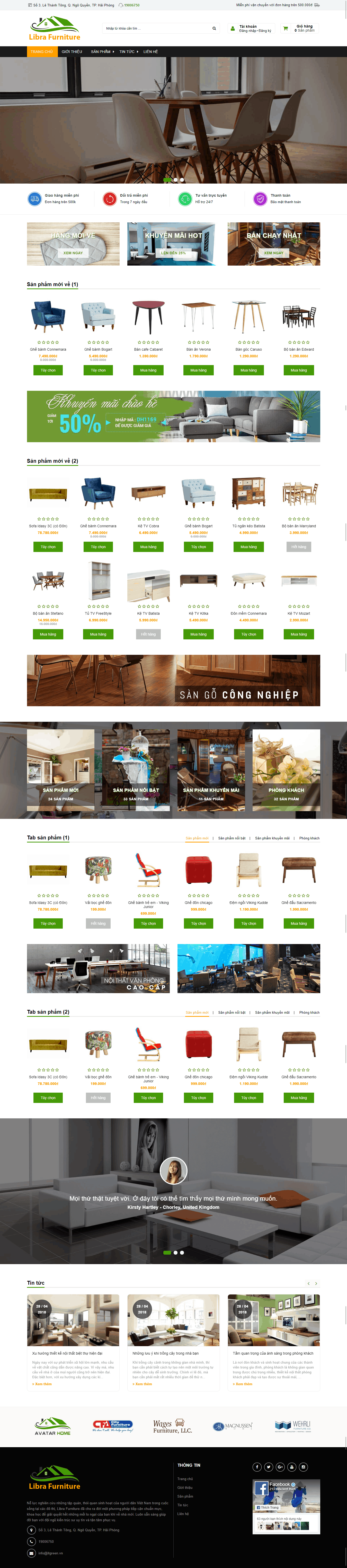 Thiết kế website Thiết kế website kiến trúc, nội thất, xây dựng Libra Furniture