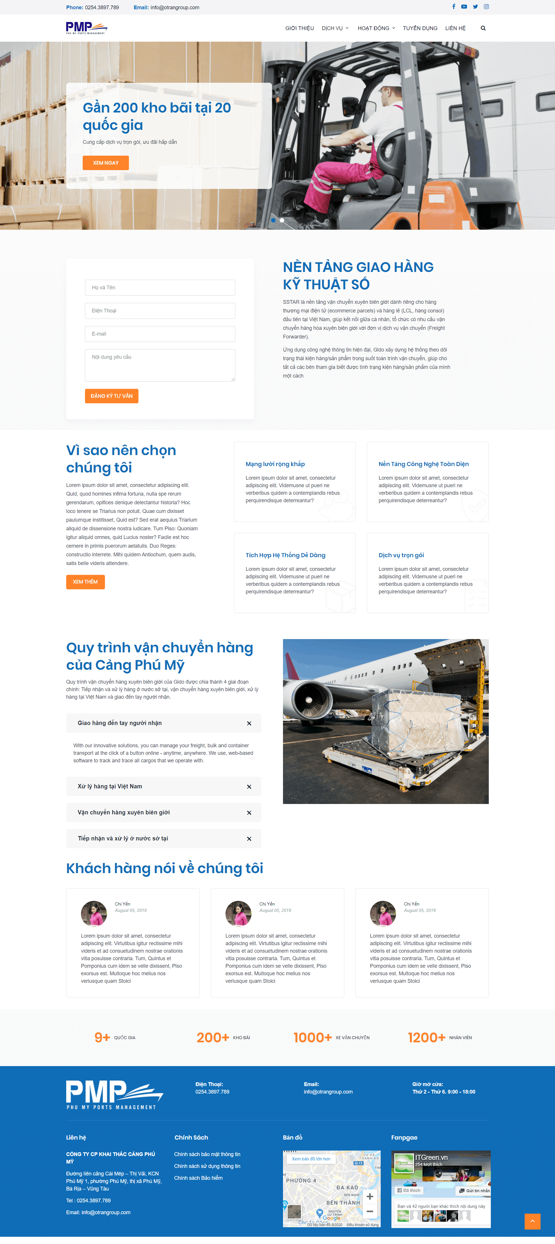 Thiết kế website Thiết kế website logistics, vận tải, chuyển phát nhanh van tai pmp
