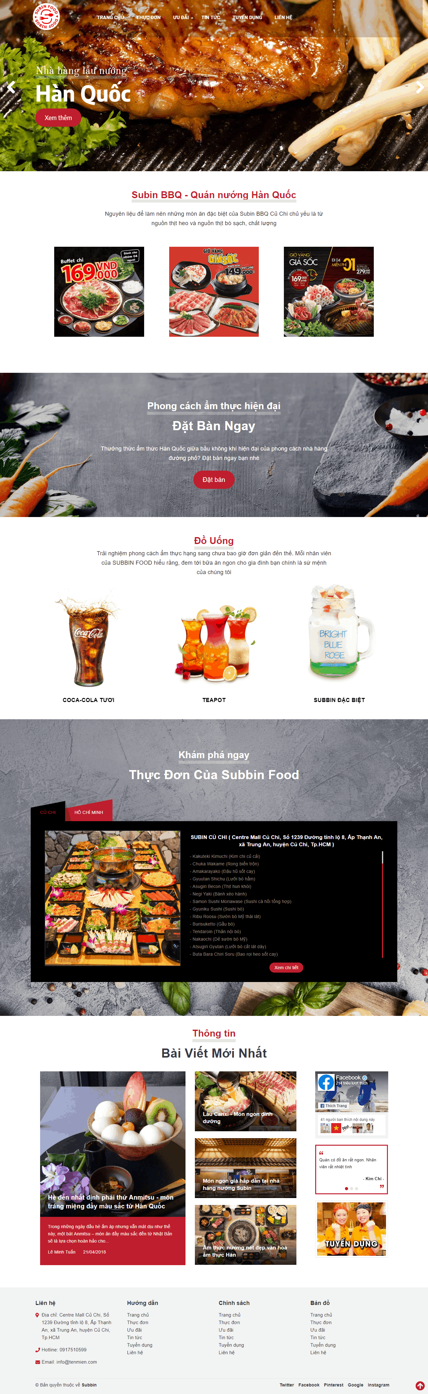Thiết kế website Thiết kế website nhà hàng, khách sạn buffer nuong subin