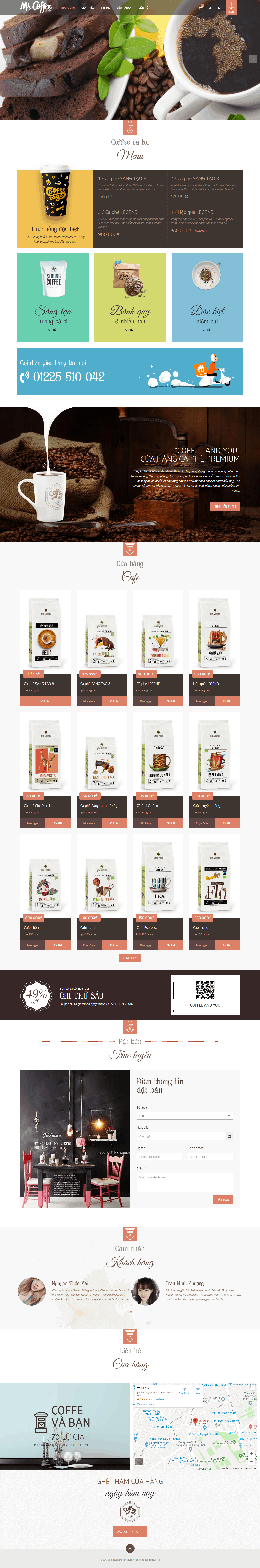 Thiết kế website Thiết kế website nhà hàng, khách sạn Coffee And You