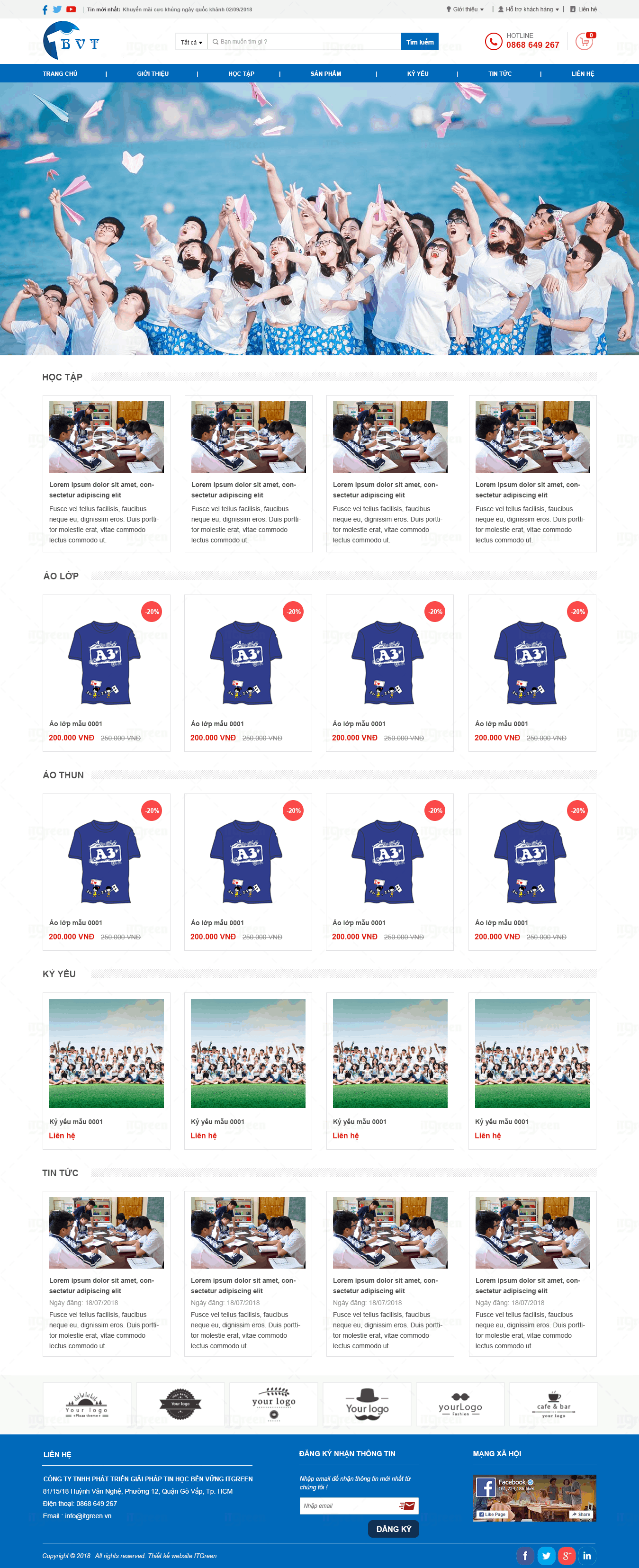 Thiết kế website Thiết kế website sản phẩm dong phuc bvt