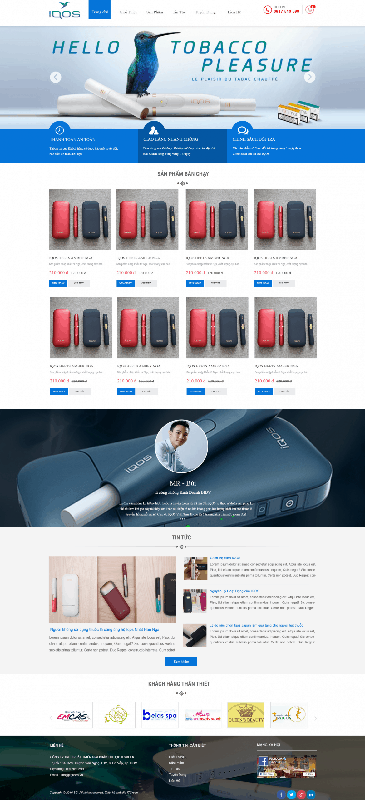 Thiết kế website Thiết kế website sản phẩm iqos