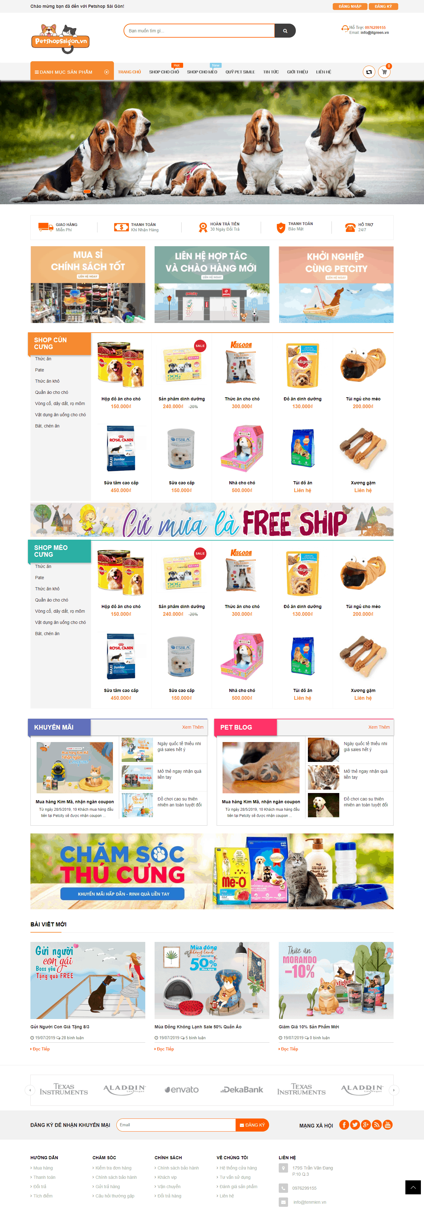 Thiết kế website Thiết kế website sản phẩm petshop