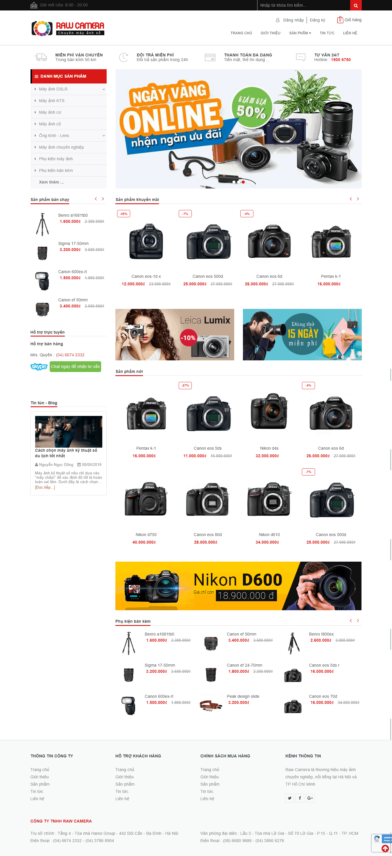 Thiết kế website Thiết kế website sản phẩm Raw Camera