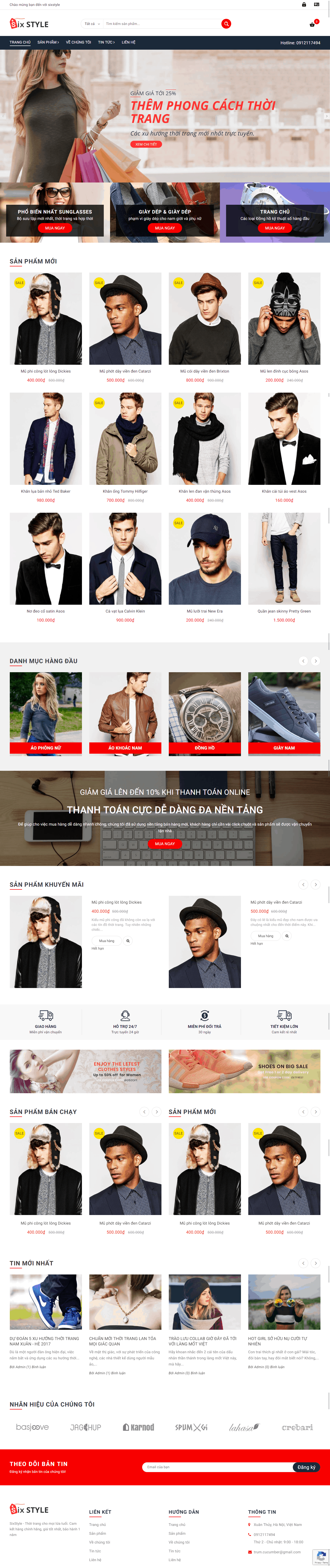 Thiết kế website Thiết kế website sản phẩm SixStyle