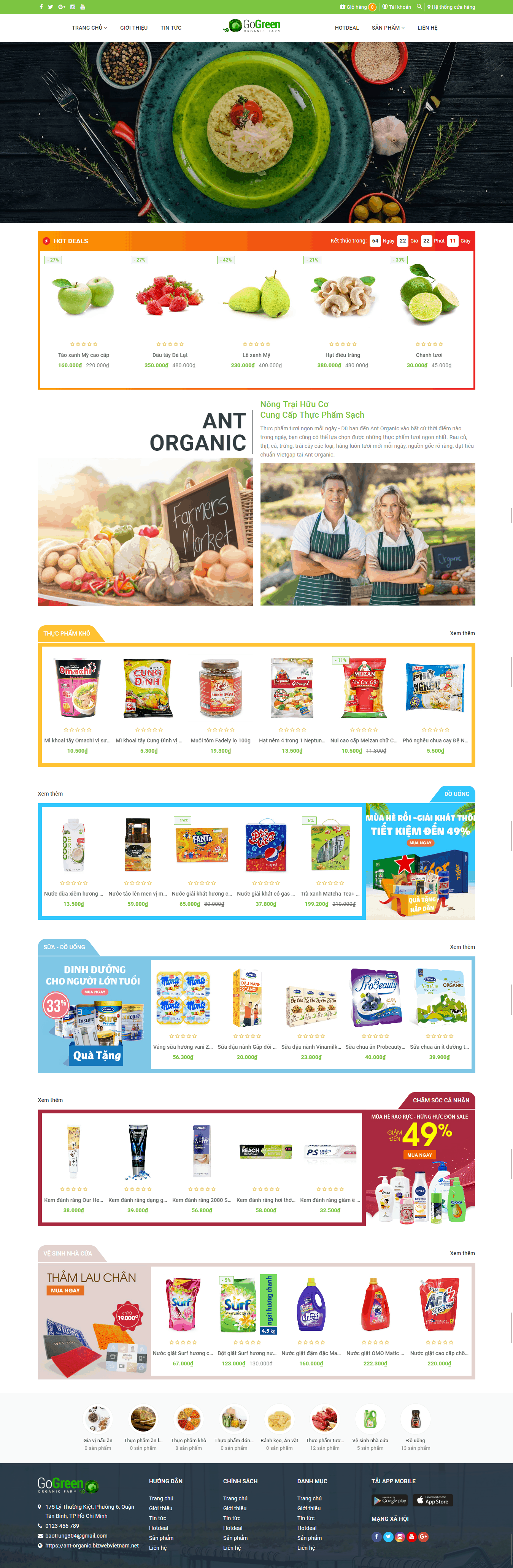 Thiết kế website Thiết kế website shop hoa, quà tặng Ant Organic