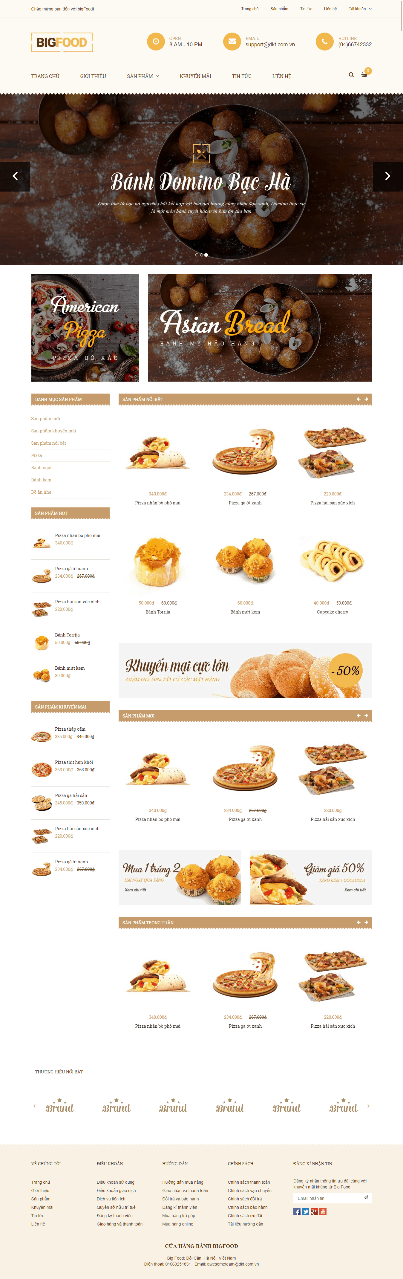 Thiết kế website Thiết kế website shop hoa, quà tặng Big Food
