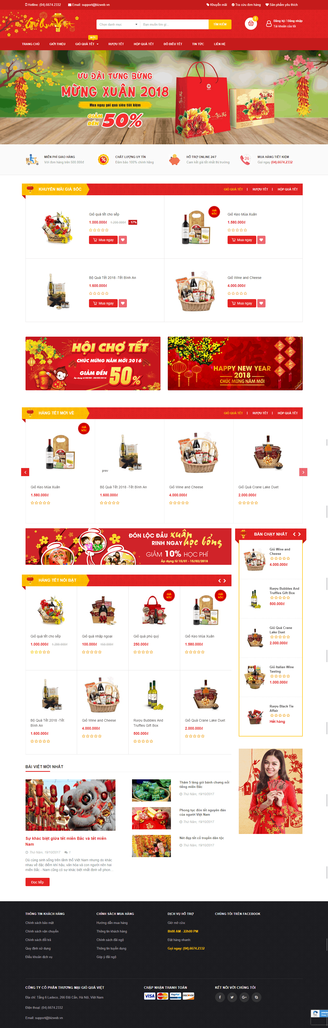 Thiết kế website Thiết kế website shop hoa, quà tặng Gio qua Viet