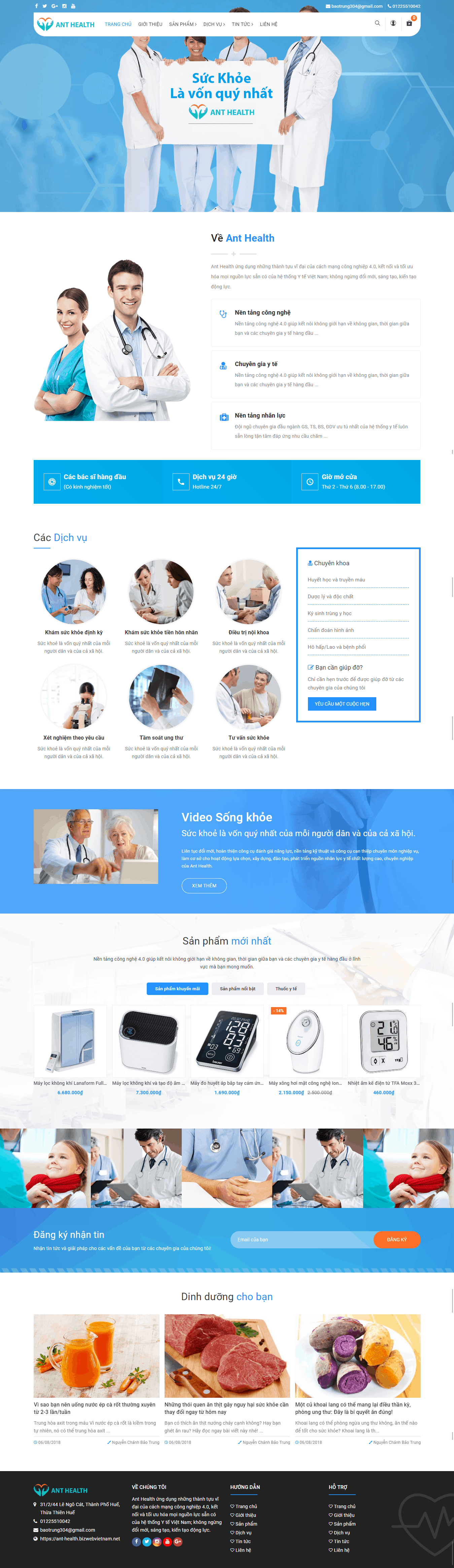 Thiết kế website Thiết kế website spa thẩm mỹ viện Ant Health