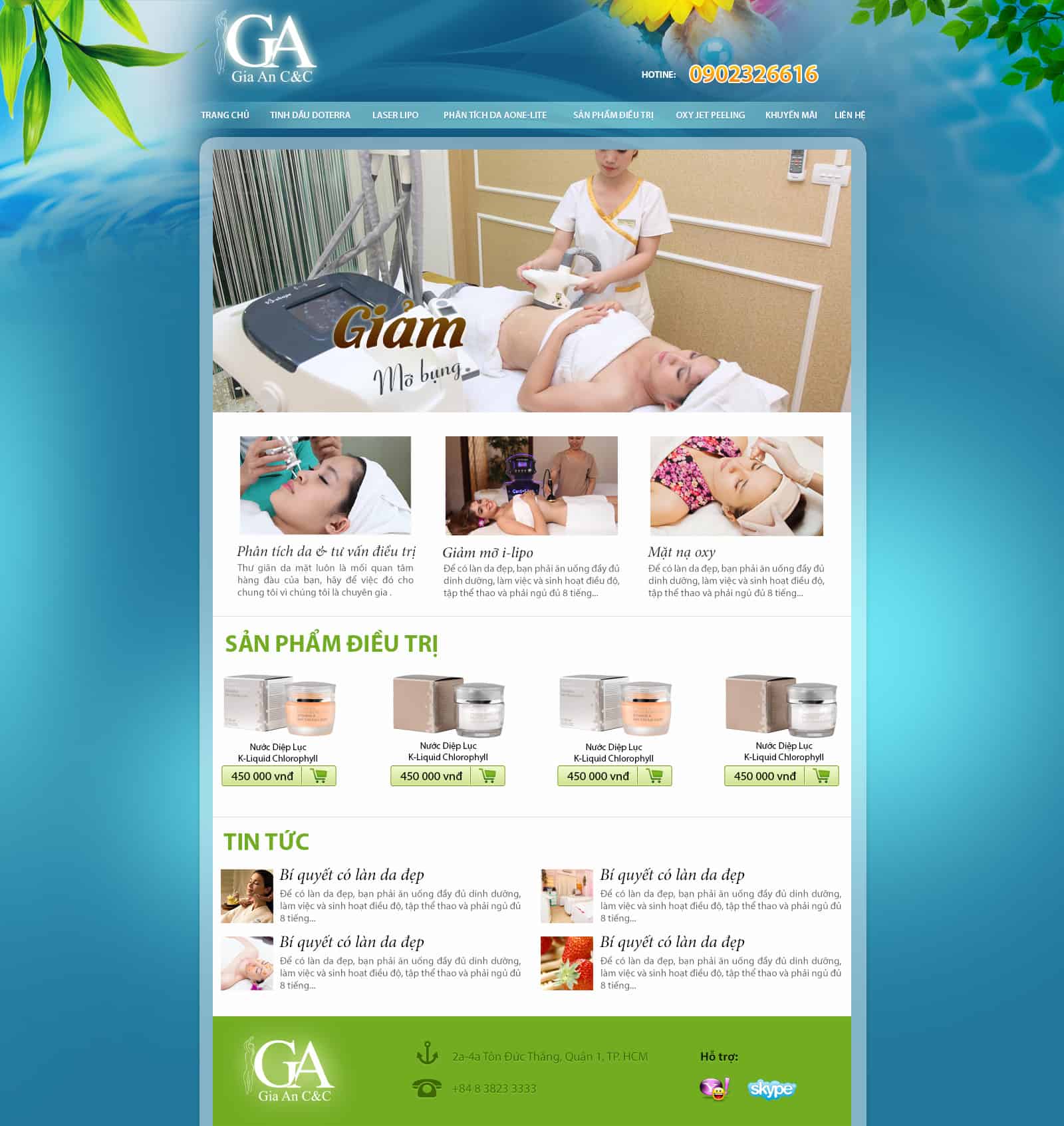 Thiết kế website Thiết kế website spa thẩm mỹ viện gia an