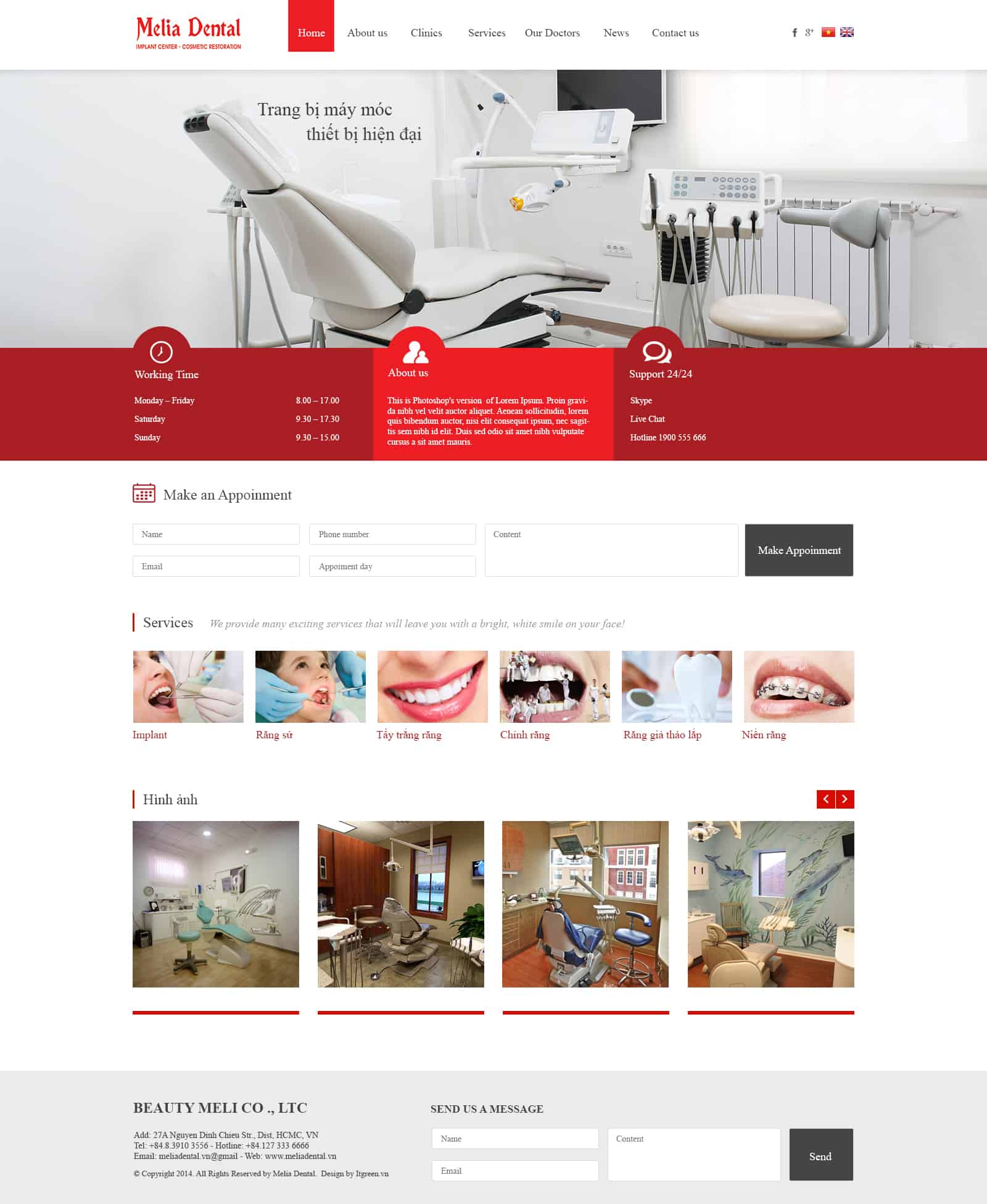 Thiết kế website Thiết kế website spa thẩm mỹ viện nha khoa melia