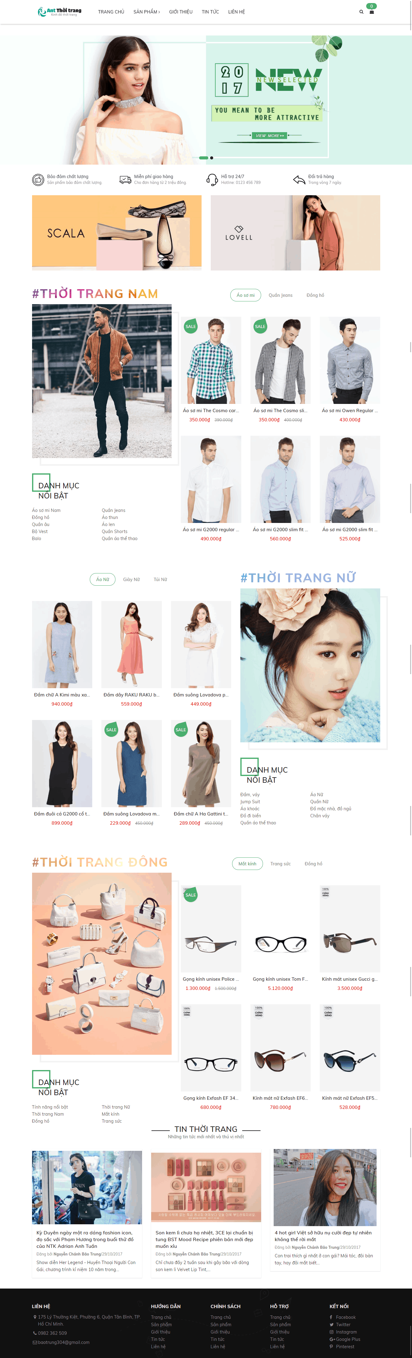 Thiết kế website Thiết kế website thời trang, bán quần áo Ant Thoi Trang