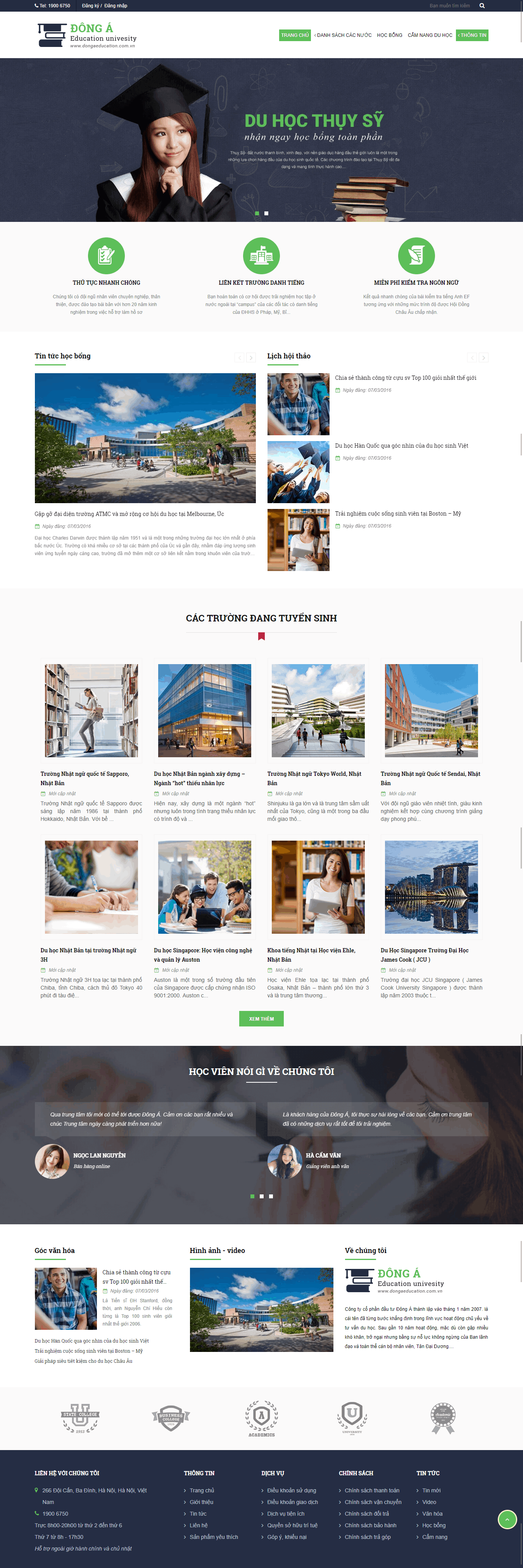 Thiết kế website Thiết kế website trường học Dong A