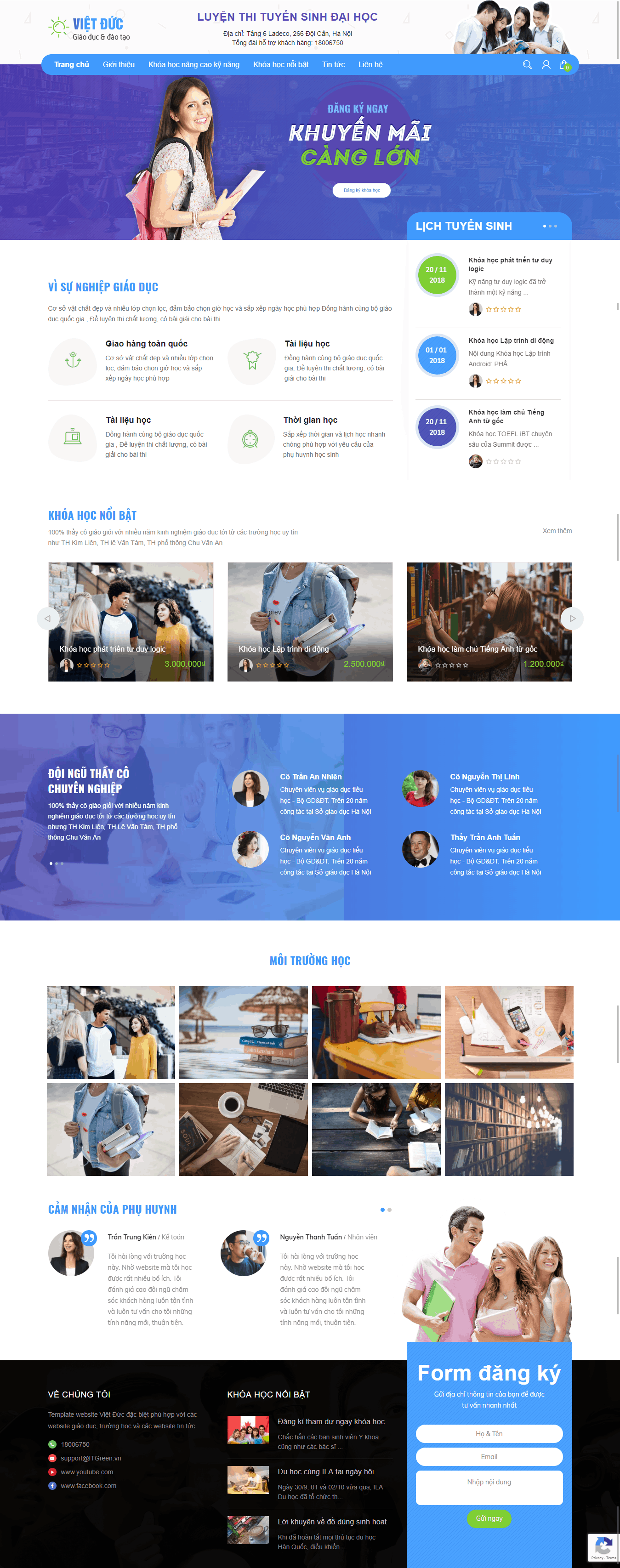 Thiết kế website Thiết kế website trường học Viet Duc