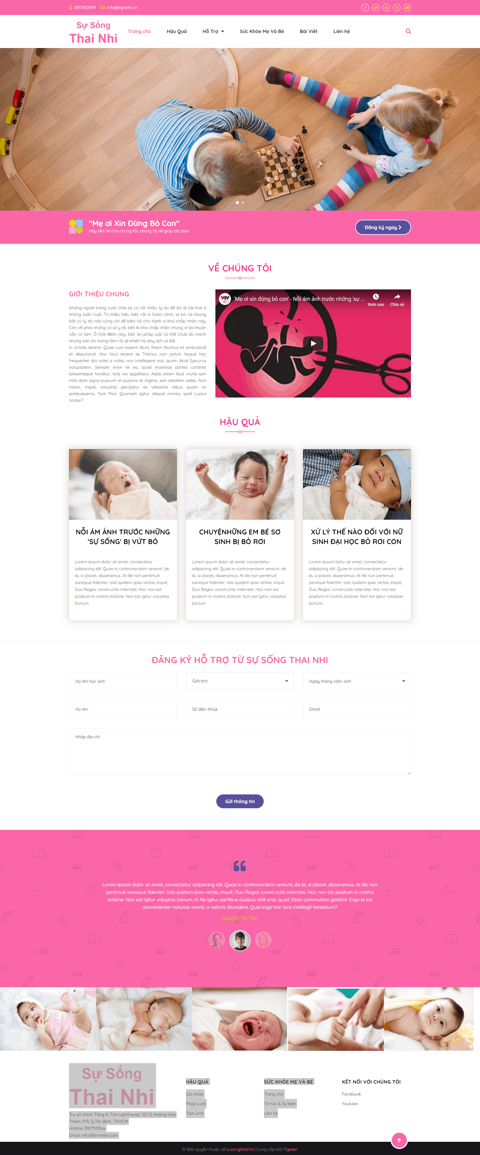 Thiết kế website Sự sống thai nhi