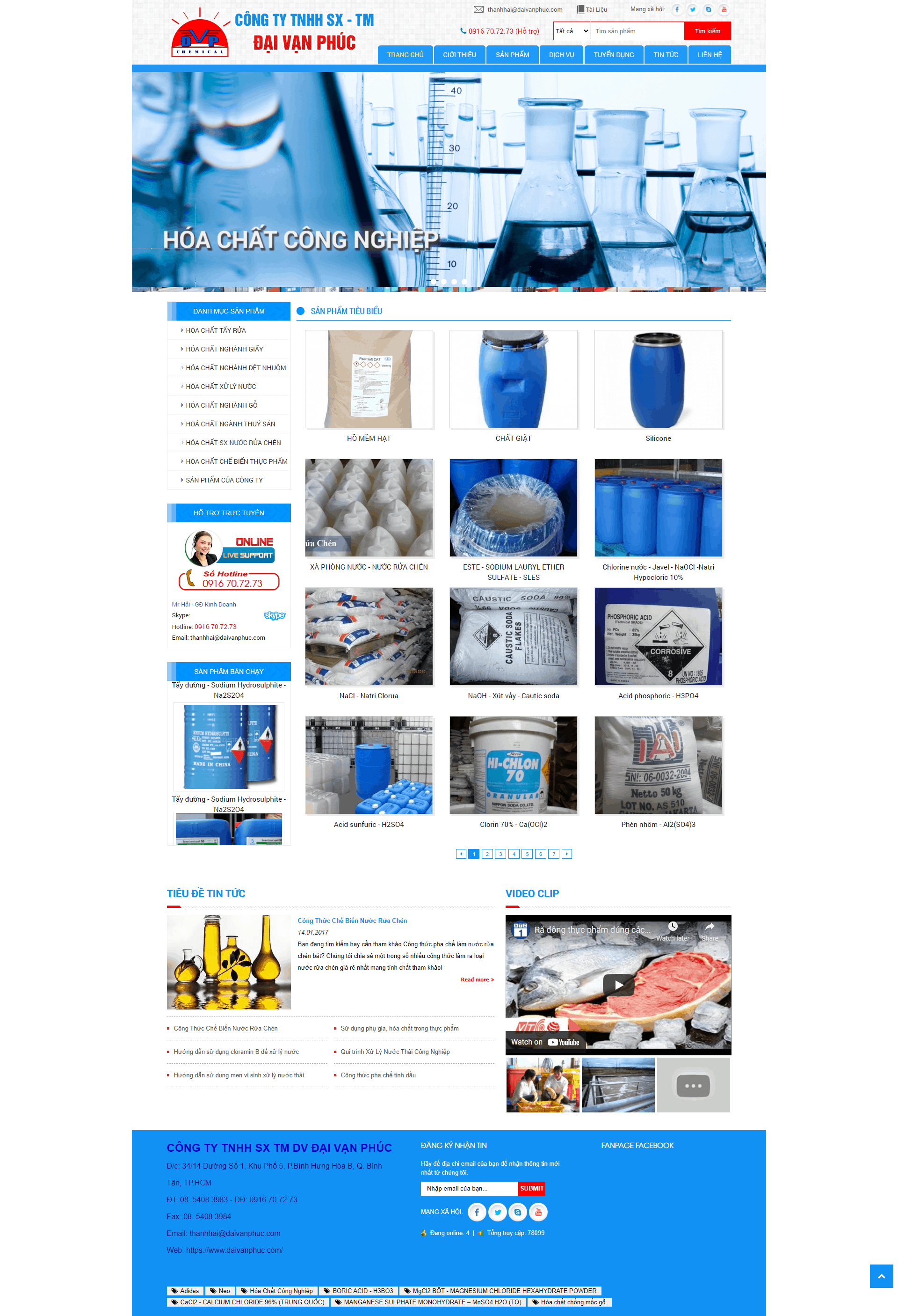 Thiết kế website Hóa chất Đại Vạn Phúc