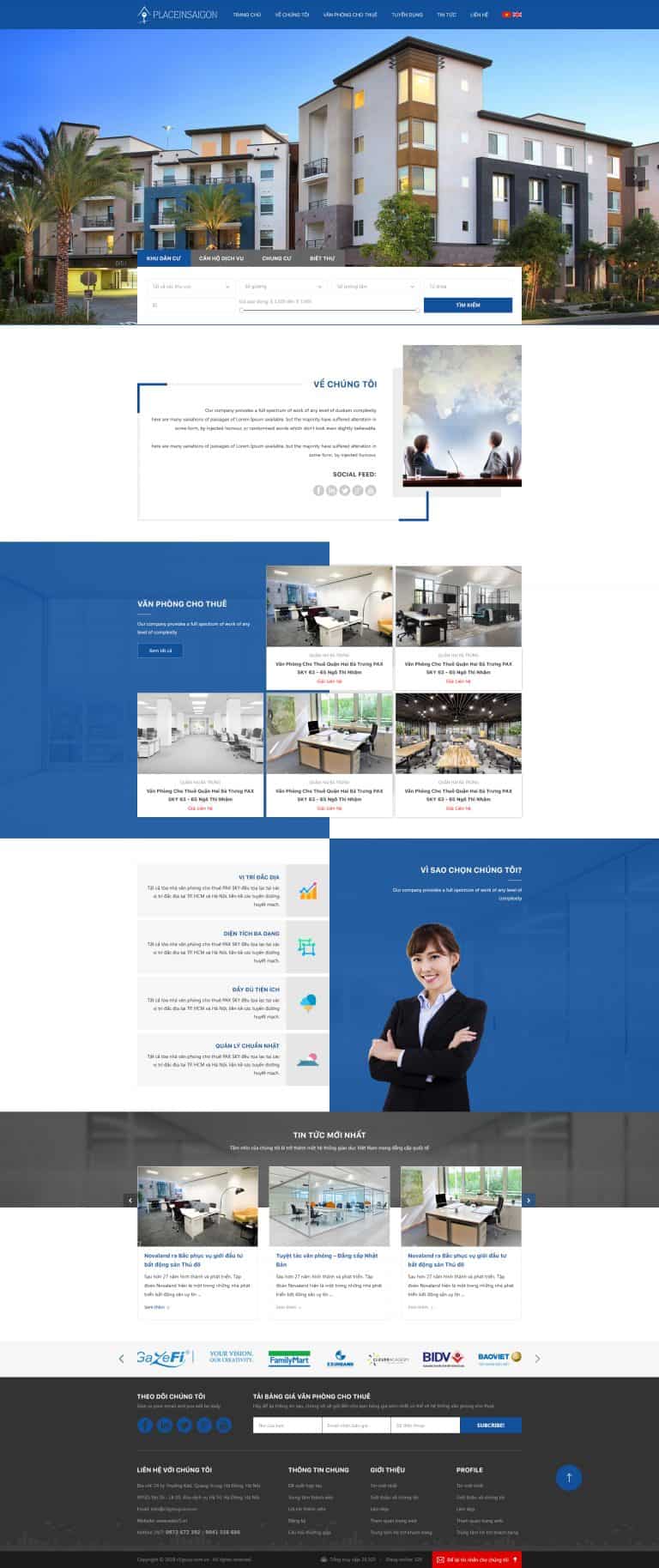 Thiết kế website Dịch vụ thuê nhà Sài Gòn