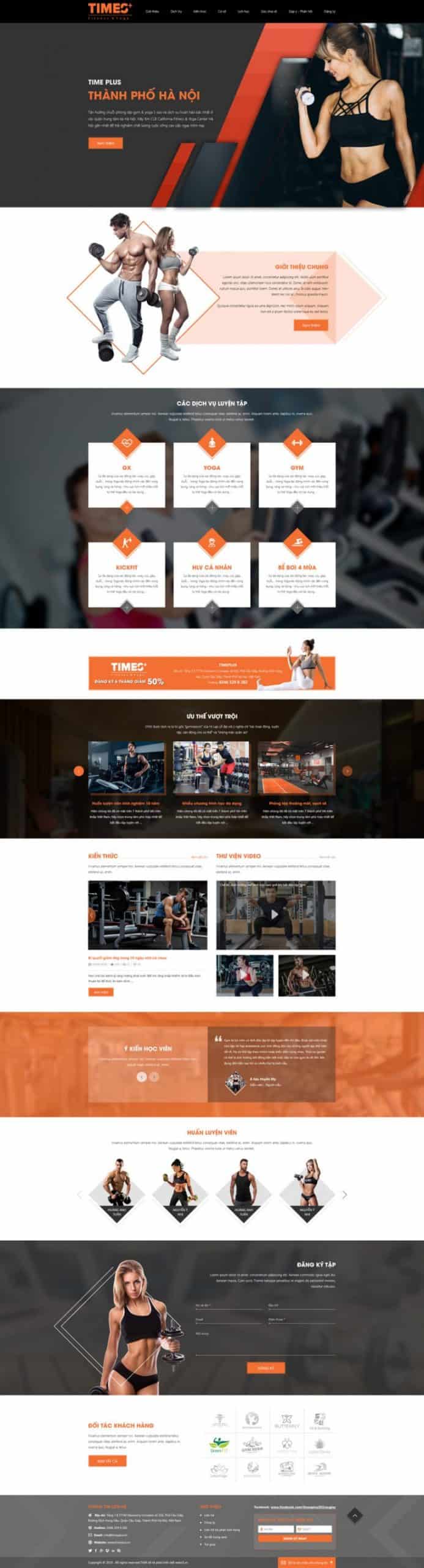 Thiết kế website Phòng tập gym Time +