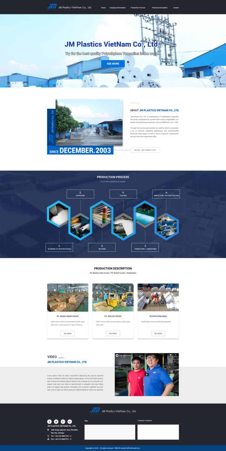 Thiết kế website Sản xuất giấy JM