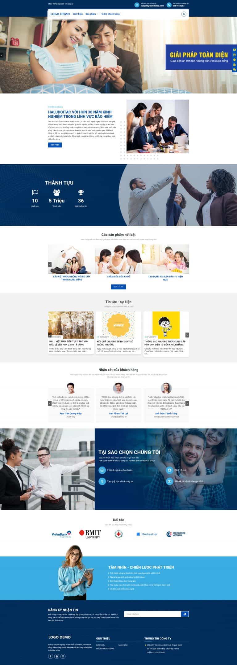 Thiết kế website Bảo hiểm