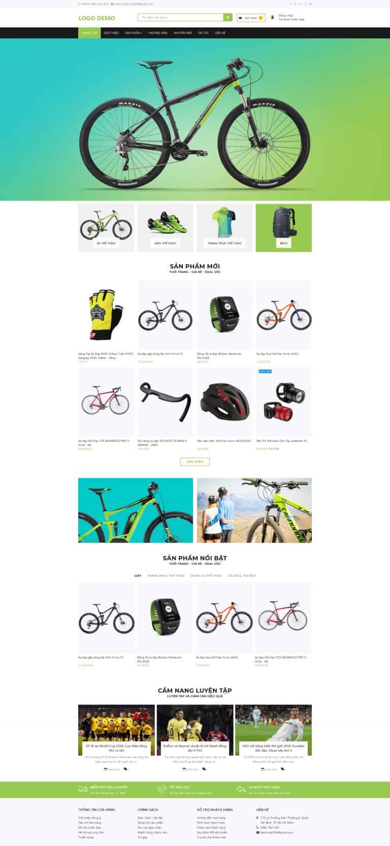 Thiết kế website Shop thể thao