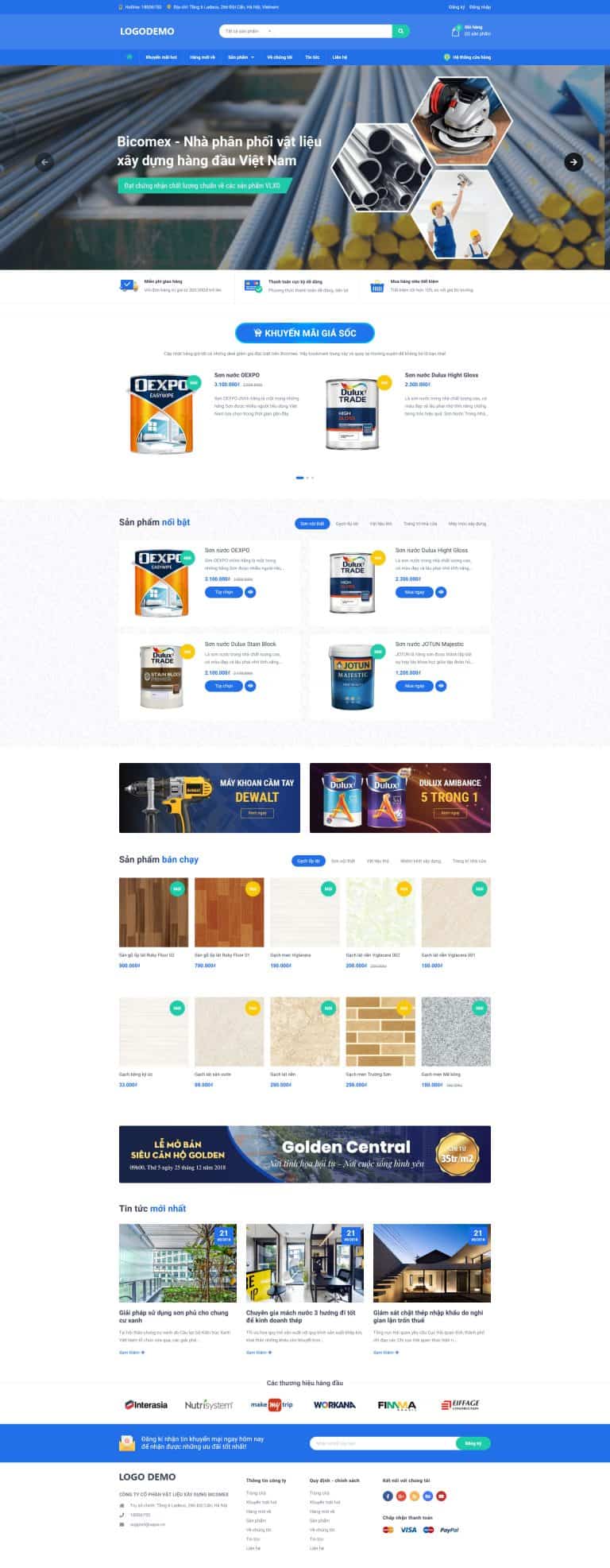 Thiết kế website Shop vật liệu xây dựng